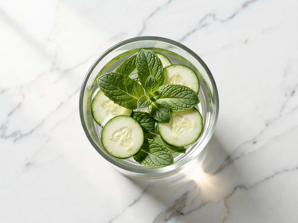 Erfrischendes Wasser mit Minze